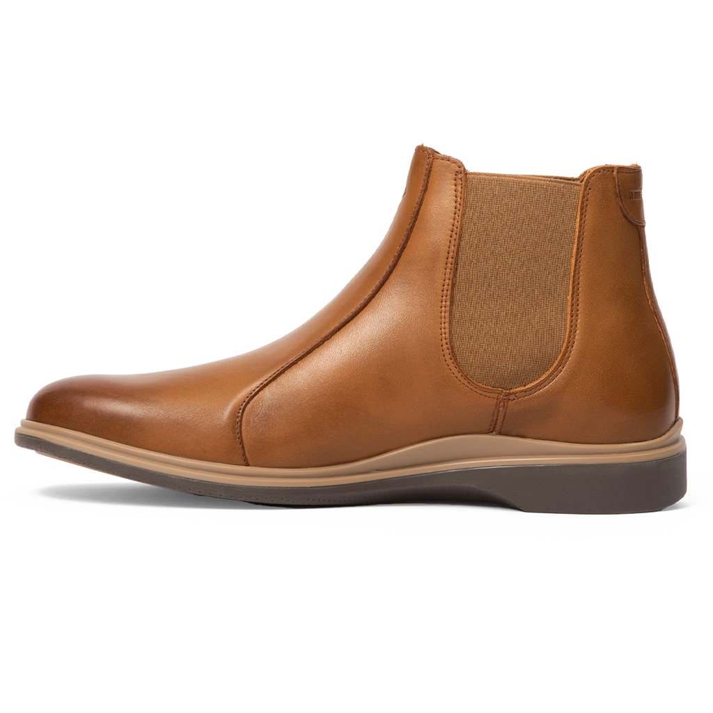 Amberjack Tan Leather Chelsea Ankle Boots Pull On Round Toe for Men Sz 11.5 World main image 2