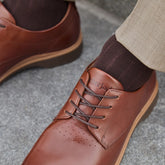 close up photo of The Original Chestnut brown leather