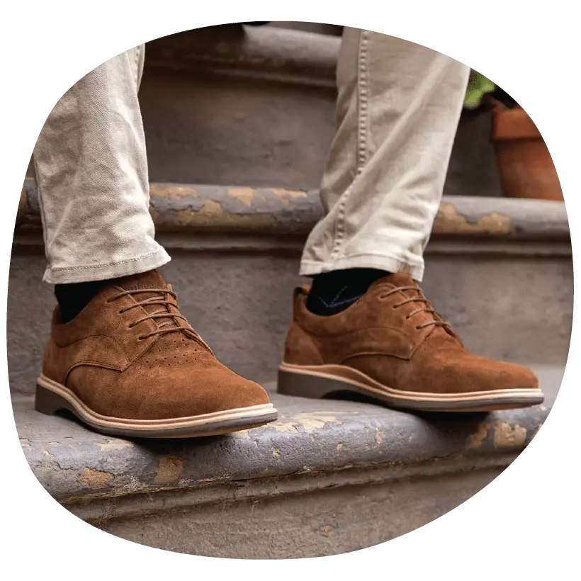 Mens casual brown suede shoes sales