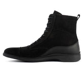 The Boot by Amberjack in Midnight Black Nubuck - Medial Side View