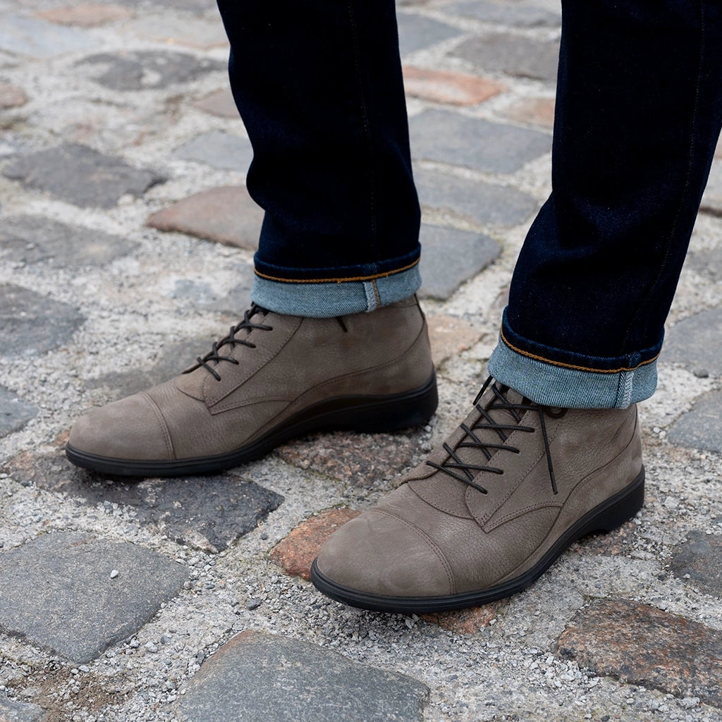 grey dress boots Steel Nubuck