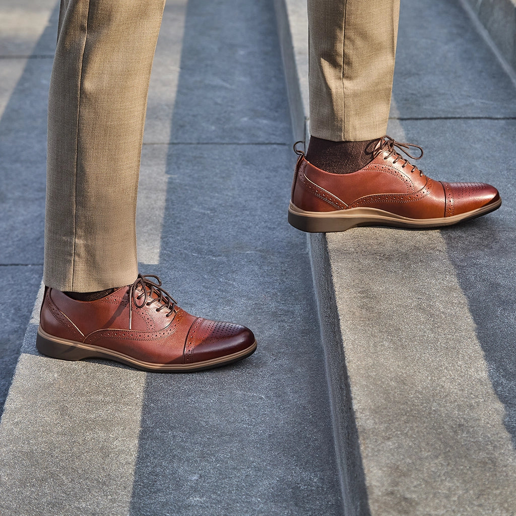 World's Most Comfortable Cap-Toe Oxford in Chestnut Brown World's Most Comfortable Cap-Toe Oxford in Chestnut Brown