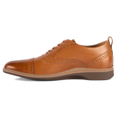 The Cap-Toe in Honey Tan by Amberjack - Medial View
