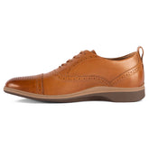 The Cap-Toe in Honey Tan by Amberjack - Medial View