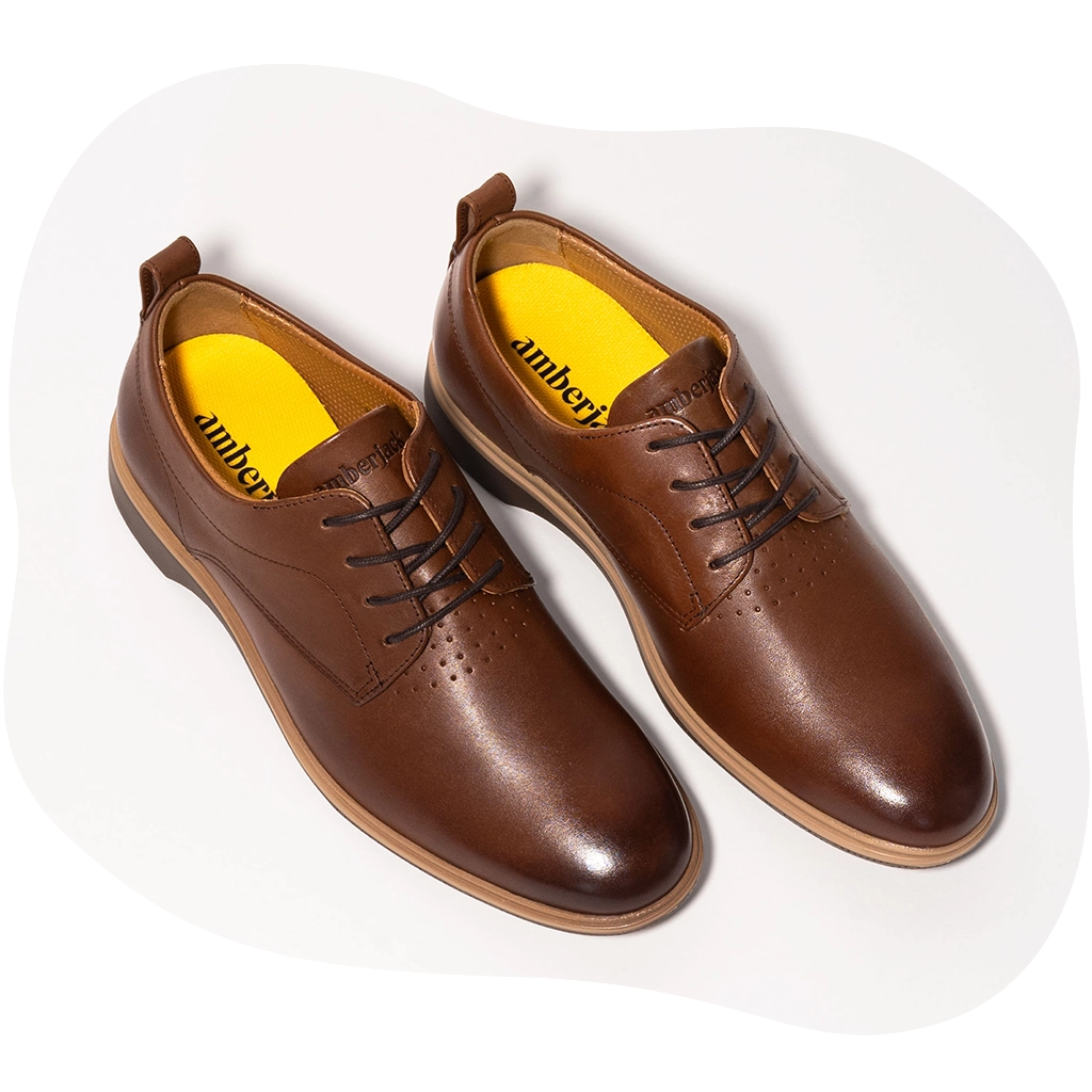 Brown formal online shoes without laces