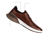 The Hybrid in Chestnut Brown Leather - Product Diagram