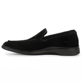 The Loafer by Amberjack in Midnight Black Suede - Medial View