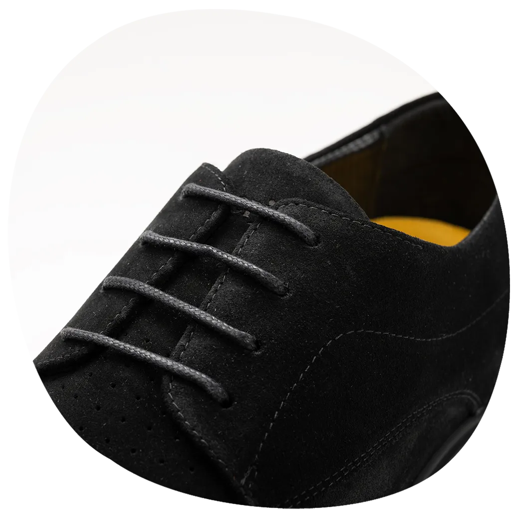 World Most Comfortable Midnight Black Suede Dress Shoe