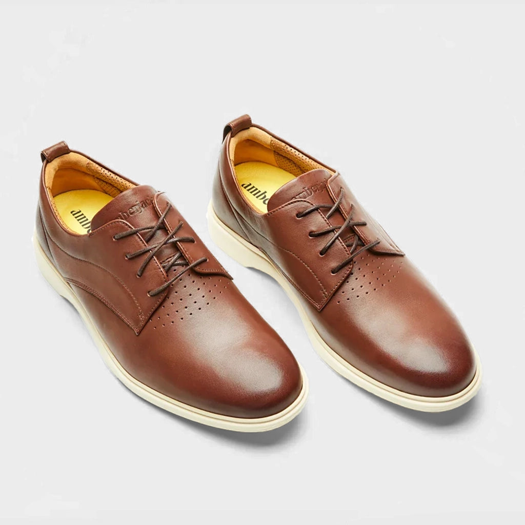 World's Most Comfortable Chestnut & Cream Dress Shoe World's Most Comfortable Chestnut & Cream Dress Shoe