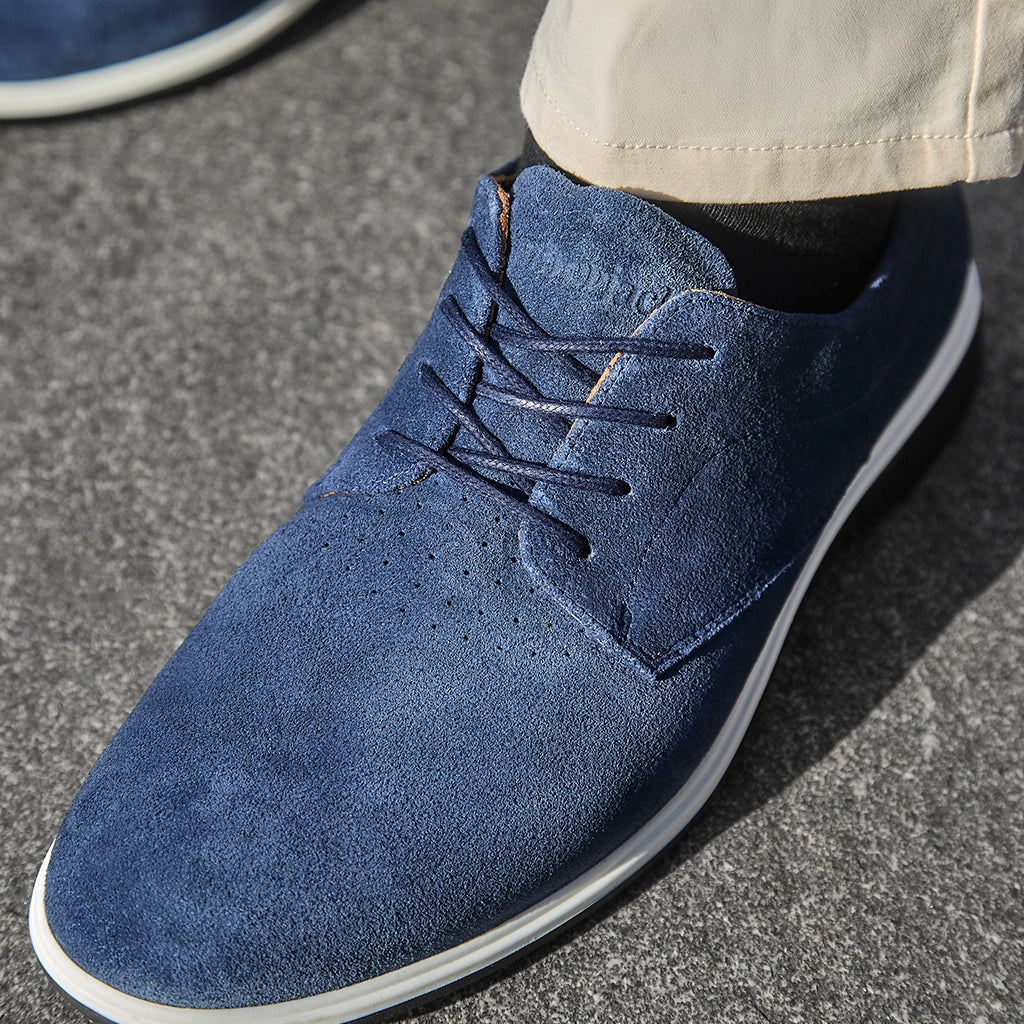 blue dress shoe Men's Cap Toe Lace-Up Dress Shoes Wide Sizes
