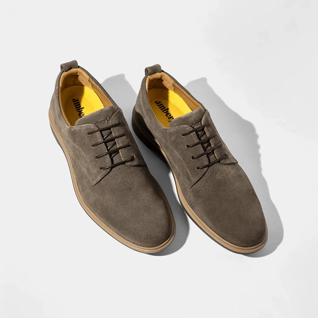 World's Most Comfortable Slate Grey Suede Dress Shoe World's Most Comfortable Slate Grey Suede Dress Shoe