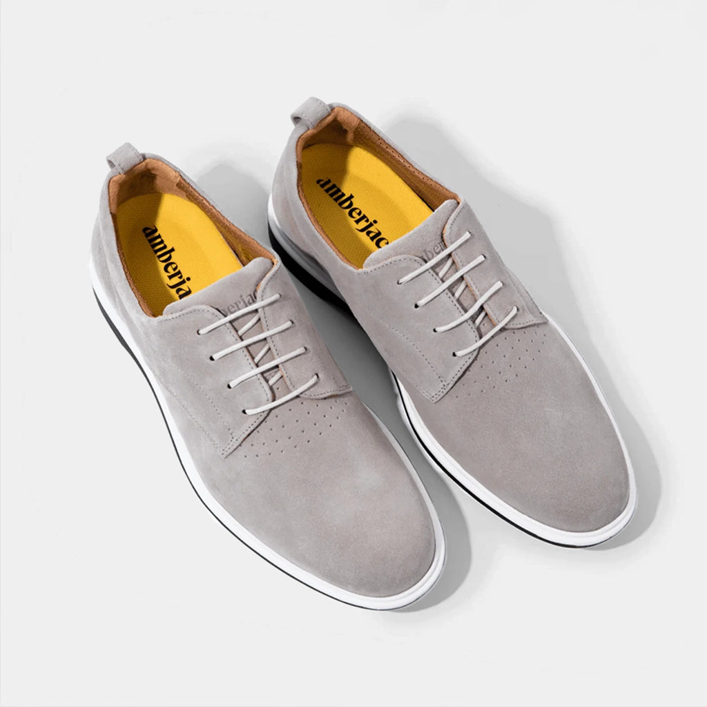 World's Most Comfortable Stone Grey Suede Dress Shoe World's Most Comfortable Stone Grey Suede Dress Shoe