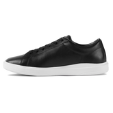The Low-Top in Onyx black leather by Amberjack - Medial View