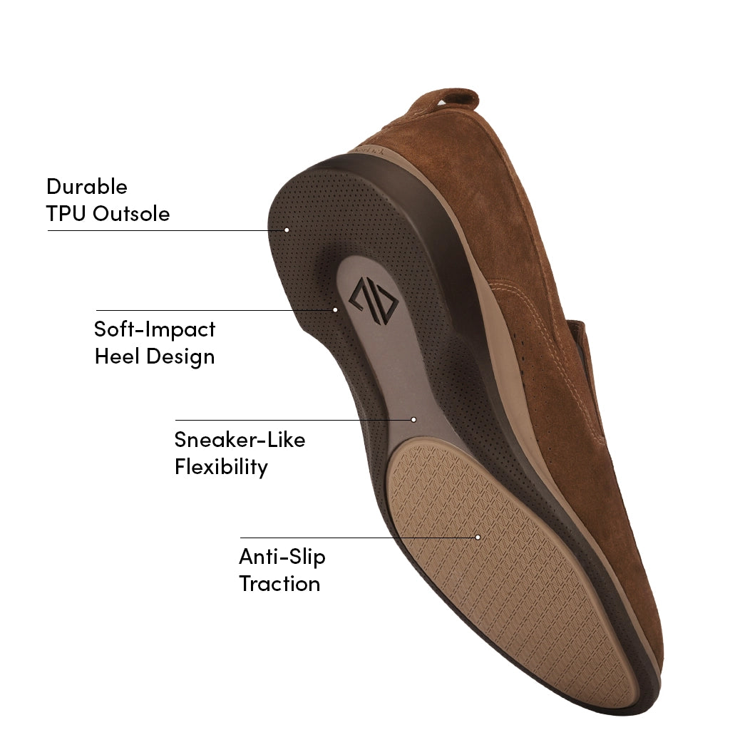 World's Most Comfortable Grizzly Brown Slip-On Dress Shoe, 13 / Standard
