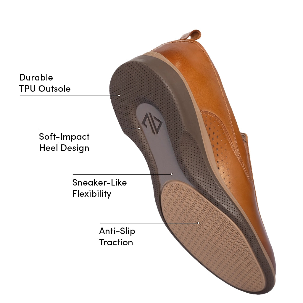 World's Most Comfortable Honey Tan Slip-On Dress Shoe World's Most Comfortable Honey Tan Slip-On Dress Shoe