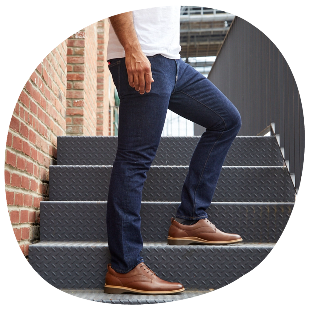 Blue jeans sales with dress shoes