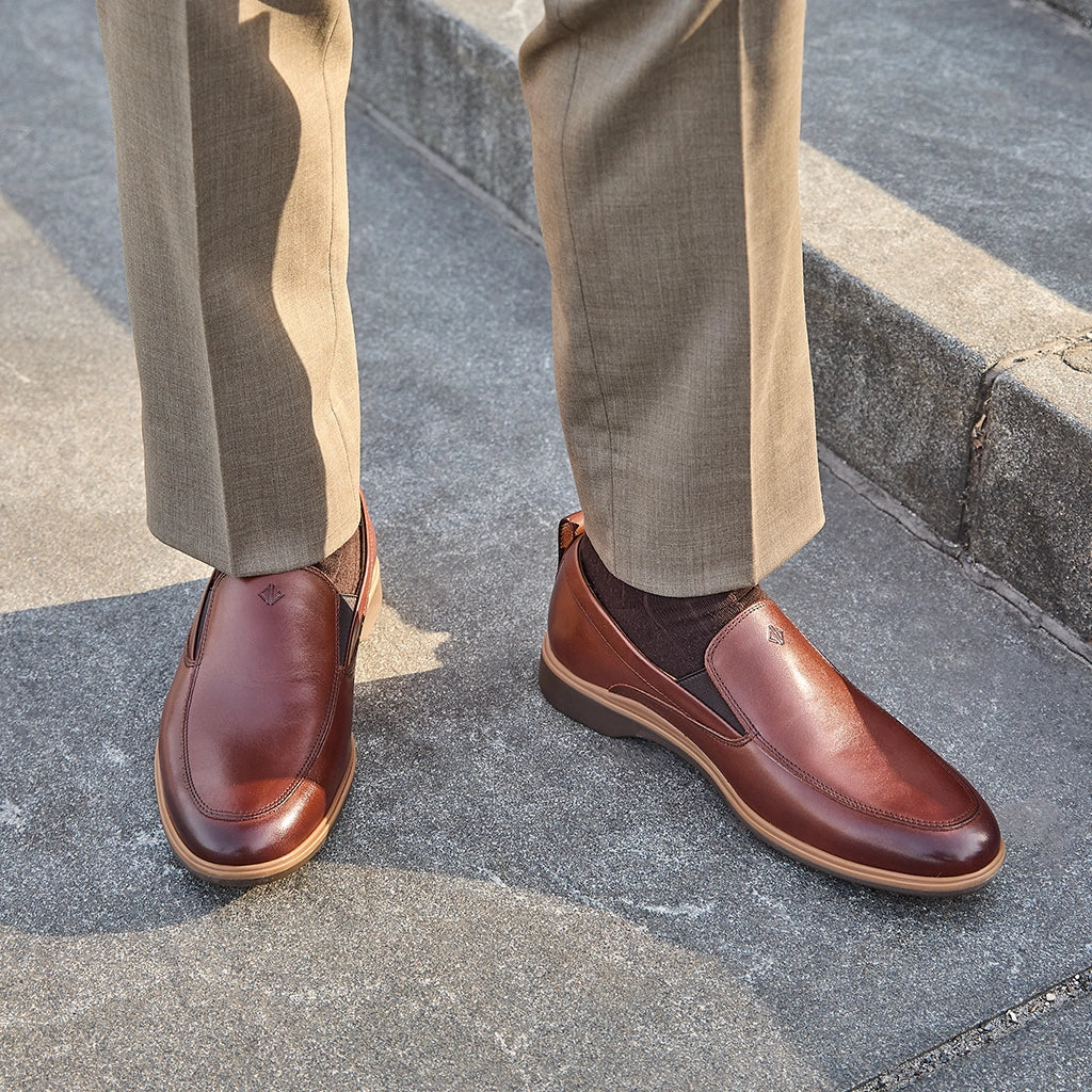 World's Most Comfortable Chestnut Brown Slip-On Dress Shoe World's Most Comfortable Chestnut Brown Slip-On Dress Shoe