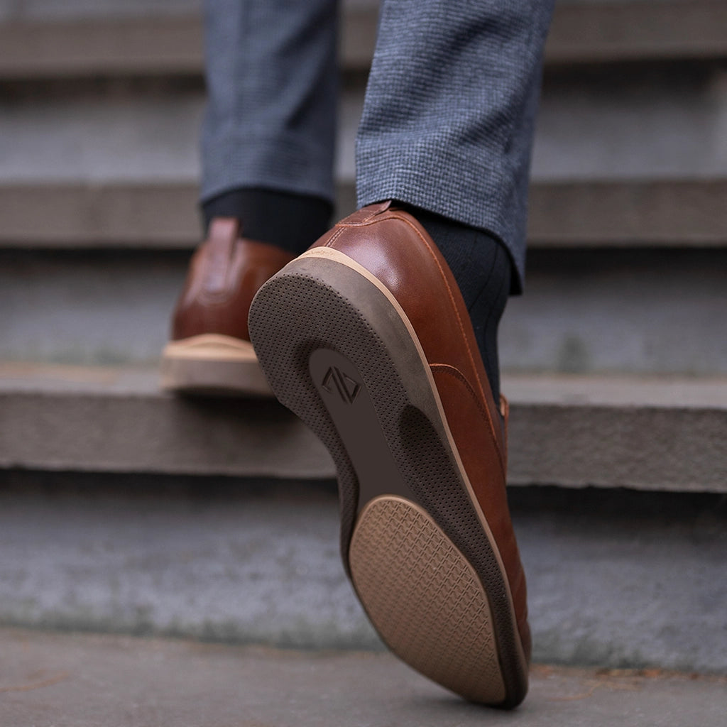 World's Most Comfortable Chestnut Brown Slip-On Dress Shoe World's Most Comfortable Chestnut Brown Slip-On Dress Shoe