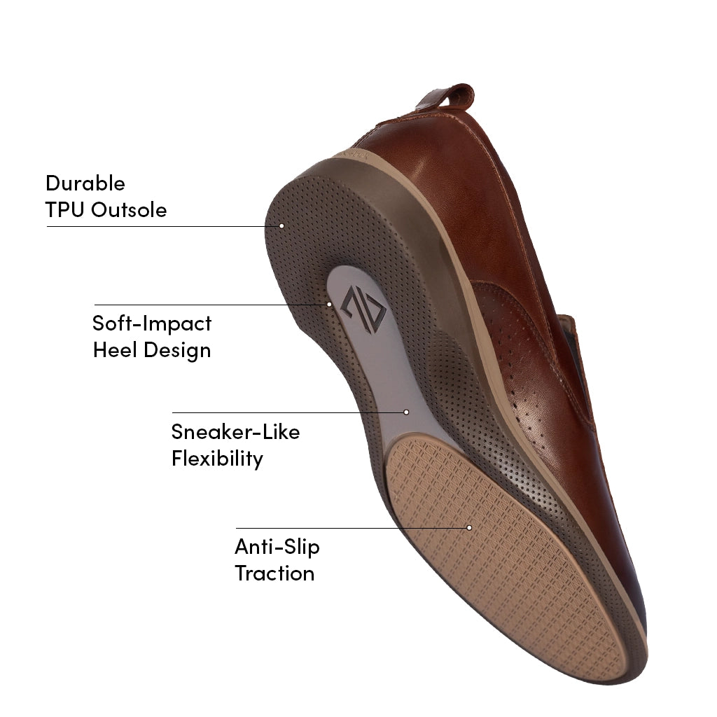 World's Most Comfortable Chestnut Brown Slip-On Dress Shoe World's Most Comfortable Chestnut Brown Slip-On Dress Shoe