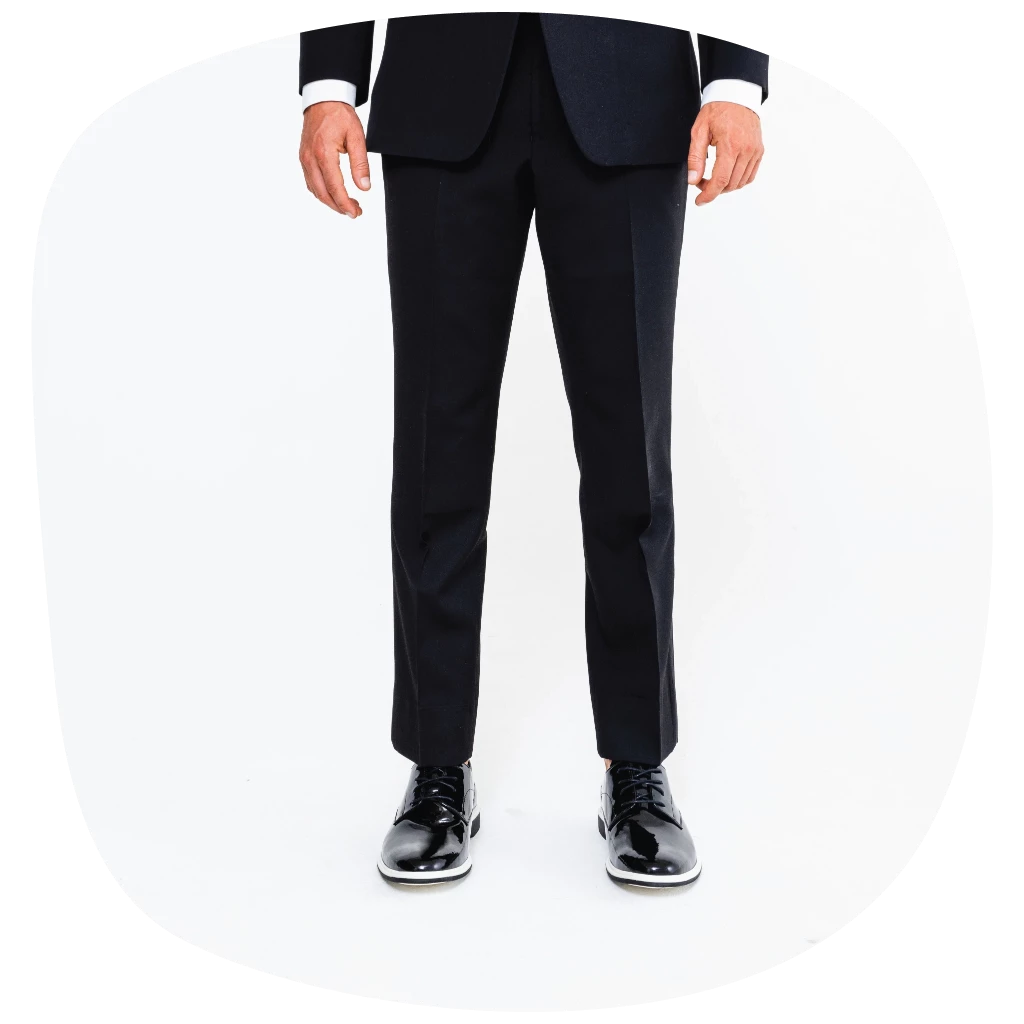 Shoes on top tuxedo suit